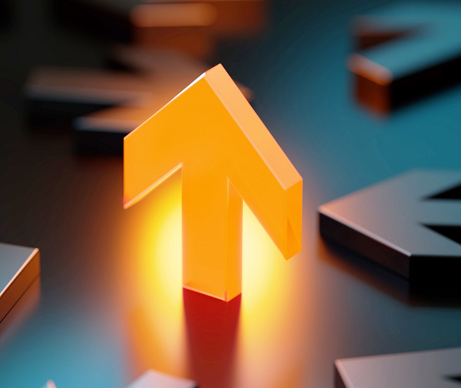 graphic of a glowing up arrow