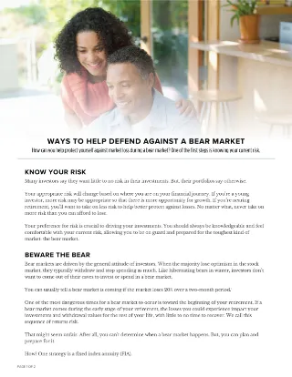 How to Defend Against a Bear Market Guide cover