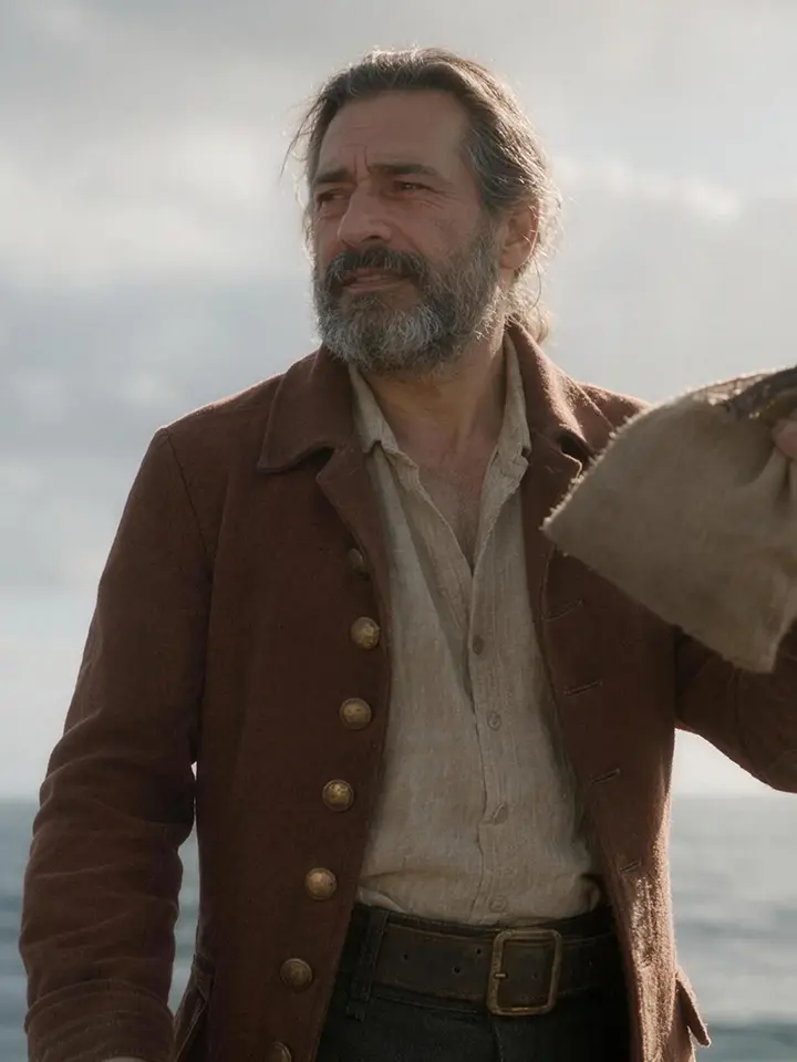 pirate holding a big ol bag o booty